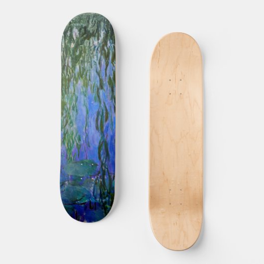 Claude Monet - Wasserlilien mit weinender Weide Skateboard (Vorderseite)