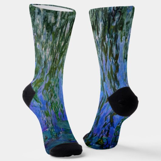 Claude Monet - Wasserlilien mit weinender Weide Socken (Gewinkelt)
