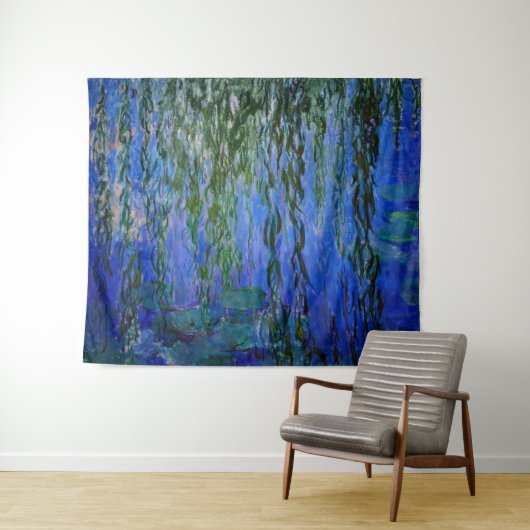 Claude Monet - Wasserlilien mit weinender Weide Wandteppich (Beispiel (Horizontal))