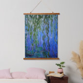 Claude Monet - Wasserlilien mit weinender Weide Wandteppich Mit Holzrahmen (Schlafzimmer)