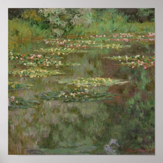 Claude Monet | Wasserlilien oder Wasserläuferteich Poster (Vorne)