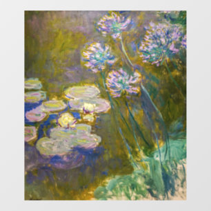 Claude Monet - Wasserlilien und Agapanthus Fensteraufkleber