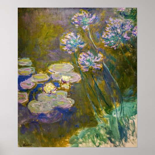 Claude Monet - Wasserlilien und Agapanthus Poster (Vorne)