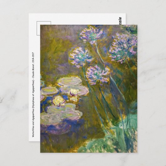 Claude Monet - Wasserlilien und Agapanthus Postkarte (Vorne/Hinten)