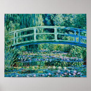 Claude Monet - Wasserlilien und japanische Brücke Poster
