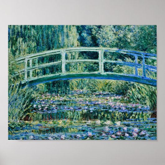 Claude Monet - Wasserlilien und japanische Brücke Poster (Vorne)