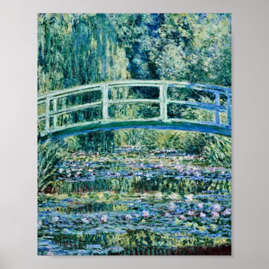Claude Monet - Wasserlilien und japanische Brücke Poster (Vorne)