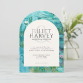 Claude Monet Wasserlilien Wedding Einladung (Stehend Vorderseite)
