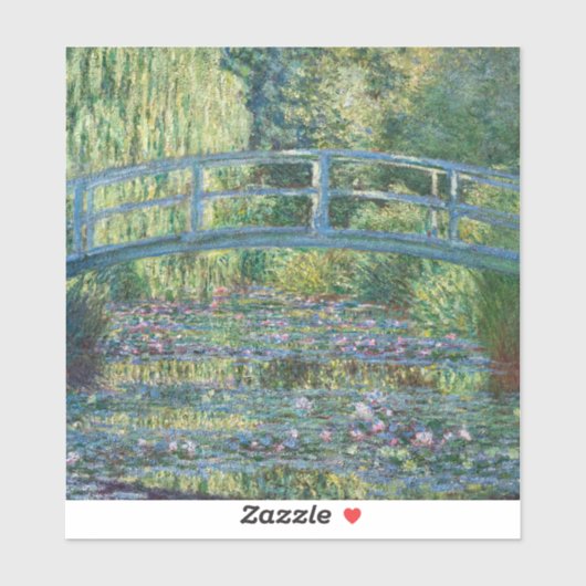 Claude Monet - Wasserliliensee, grüne Harmonie Aufkleber (Blatt)