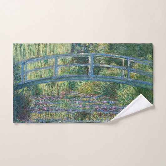 Claude Monet - Wasserliliensee, grüne Harmonie Badhandtuch Set (Handtuch)