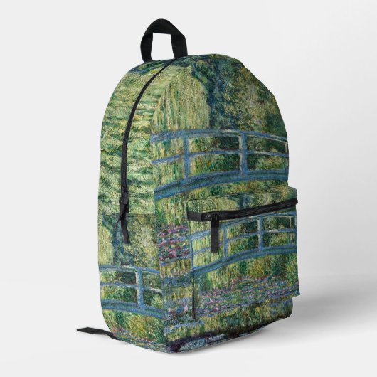 Claude Monet - Wasserliliensee, grüne Harmonie Bedruckter Rucksack (Rückseitige Ecke links)