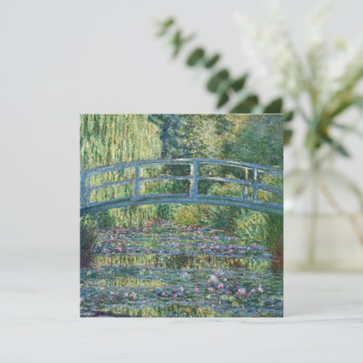Claude Monet - Wasserliliensee, grüne Harmonie Dankeskarte (Stehend Vorderseite)