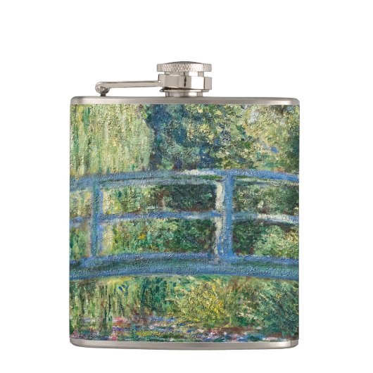 Claude Monet - Wasserliliensee, grüne Harmonie Flachmann (Vorderseite)