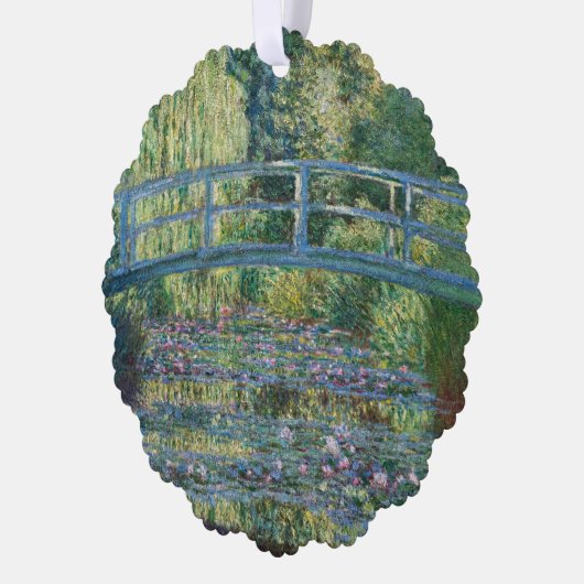 Claude Monet - Wasserliliensee, grüne Harmonie Ornament Karte (Links)