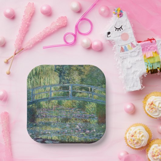 Claude Monet - Wasserliliensee, grüne Harmonie Pappteller (Party)