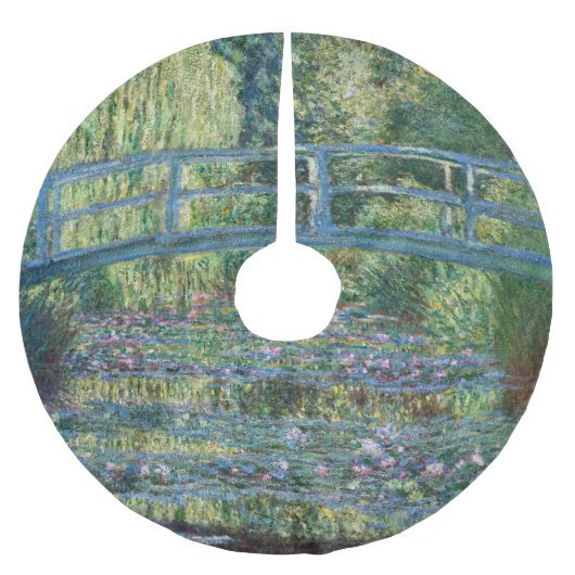 Claude Monet - Wasserliliensee, grüne Harmonie Polyester Weihnachtsbaumdecke (Vorderseite)
