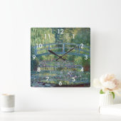 Claude Monet - Wasserliliensee, grüne Harmonie Quadratische Wanduhr (Zuhause)