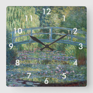Claude Monet - Wasserliliensee, grüne Harmonie Quadratische Wanduhr