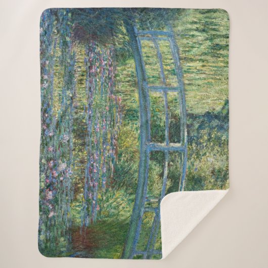 Claude Monet - Wasserliliensee, grüne Harmonie Sherpadecke (Vorderseite)