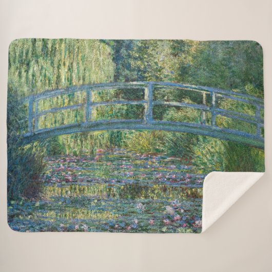 Claude Monet - Wasserliliensee, grüne Harmonie Sherpadecke (Vorderseite (Horizontal))