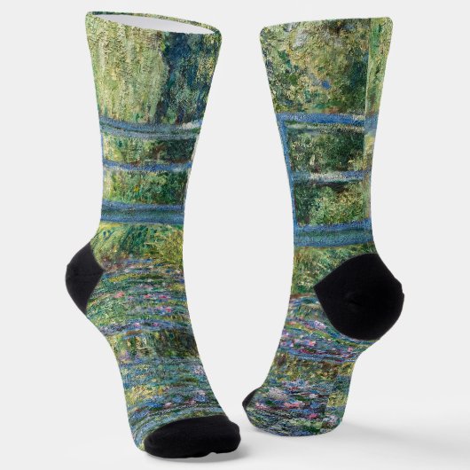 Claude Monet - Wasserliliensee, grüne Harmonie Socken (Gewinkelt)