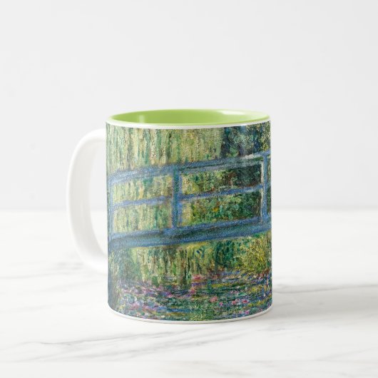 Claude Monet - Wasserliliensee, grüne Harmonie Zweifarbige Tasse (Vorderseite Links)