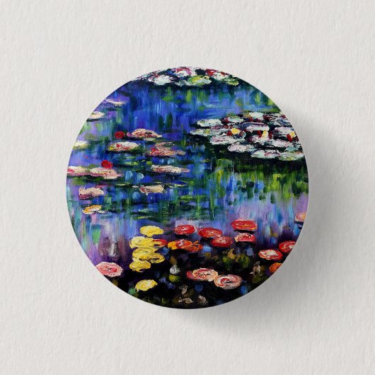 Claude Monet Water Lilies 1916 Kunst Button (Vorderseite)