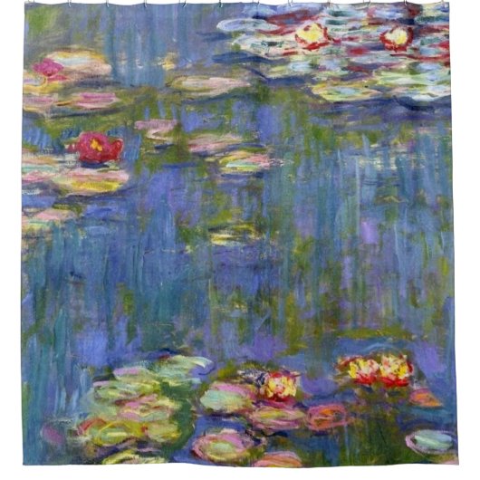 Claude Monet Water Lilies 1916 wiederhergestellt Duschvorhang (Vorderseite)
