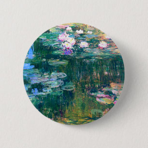 Claude Monet Water Lilies 1917 Button