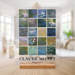Claude Monet Water Lilies Acrylschild<br><div class="desc">Akryllischer Schild mit Vintagen Blumengemälden von Claude Monet Water Lilies.</div>