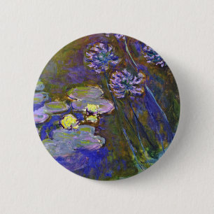 Claude Monet Water Lilies Agapanthus Button