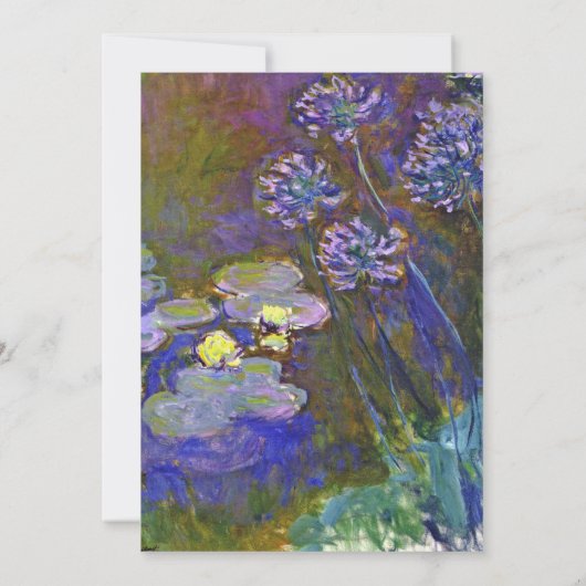 Claude Monet Water Lilies Agapanthus Einladung (Rückseite)
