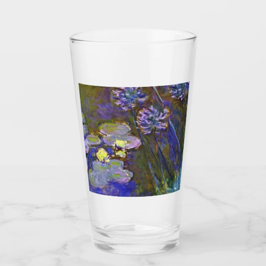 Claude Monet Water Lilies Agapanthus Glas (Vorderseite)