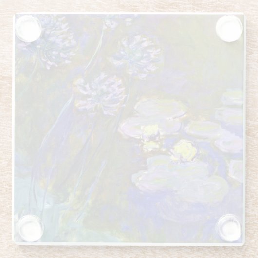 Claude Monet Water Lilies Agapanthus Glasuntersetzer (Rückseite)