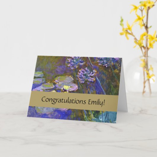 Claude Monet Water Lilies Agapanthus Karte (Gelbe Blume)