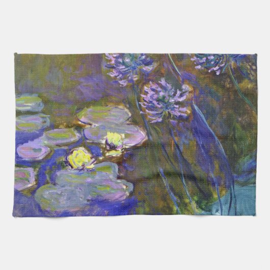 Claude Monet Water Lilies Agapanthus Küchentuch (Horizontal)