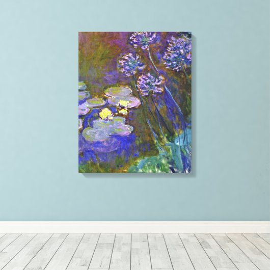 Claude Monet Water Lilies Agapanthus Leinwanddruck (Insitu (Holzboden))