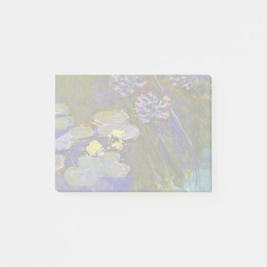 Claude Monet Water Lilies Agapanthus Post-it Klebezettel (Vorderseite)