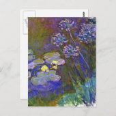 Claude Monet Water Lilies Agapanthus Postkarte (Vorne/Hinten)