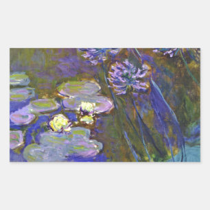 Claude Monet Water Lilies Agapanthus Rechteckiger Aufkleber