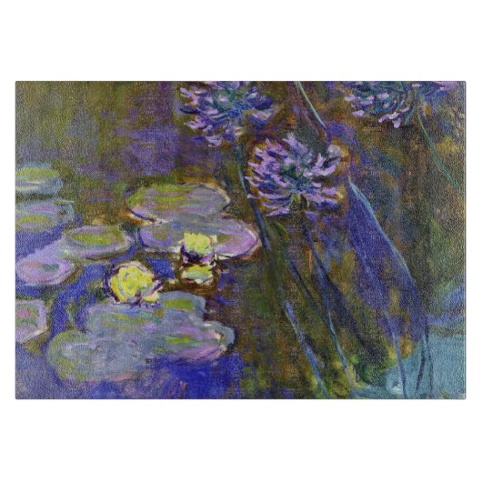 Claude Monet Water Lilies Agapanthus Schneidebrett (Vorderseite)