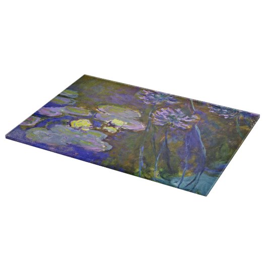 Claude Monet Water Lilies Agapanthus Schneidebrett (Ecke)