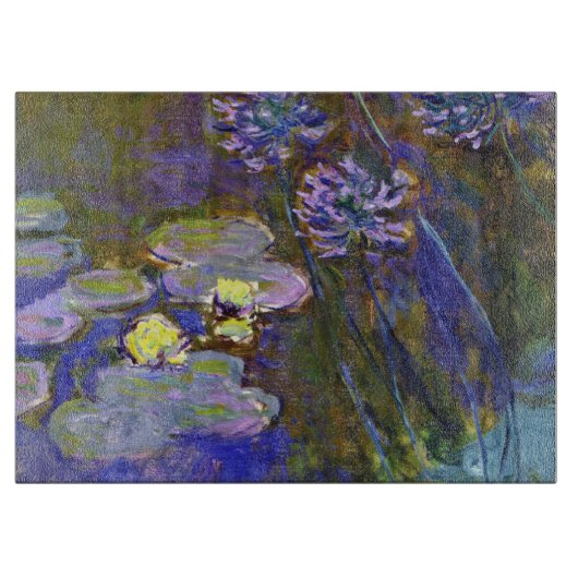 Claude Monet Water Lilies Agapanthus Schneidebrett (Vorderseite)