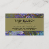 Claude Monet Water Lilies Agapanthus Visitenkarte (Rückseite)