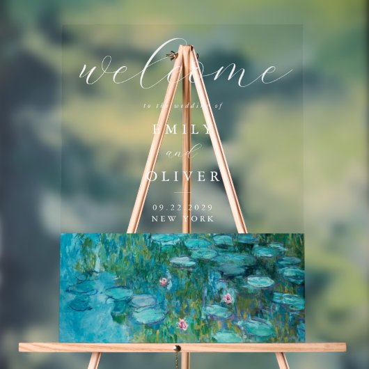 Claude Monet Water Lilies Begrüßung Acrylschild (Neutral)