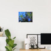 Claude Monet: Water-Lilies, blaues Indigo Poster (Heimbüro)
