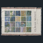 Claude Monet Water Lilies Decke<br><div class="desc">Auf der dreckigen Decke sind Vintage Blumenbilder von Claude Monet Water Lilies zu sehen.</div>