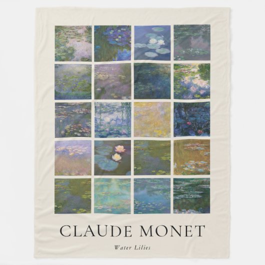 Claude Monet Water Lilies Fleecedecke (Vorderseite)