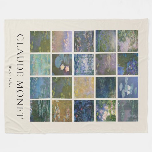 Claude Monet Water Lilies Fleecedecke (Vorderseite (Horizontal))