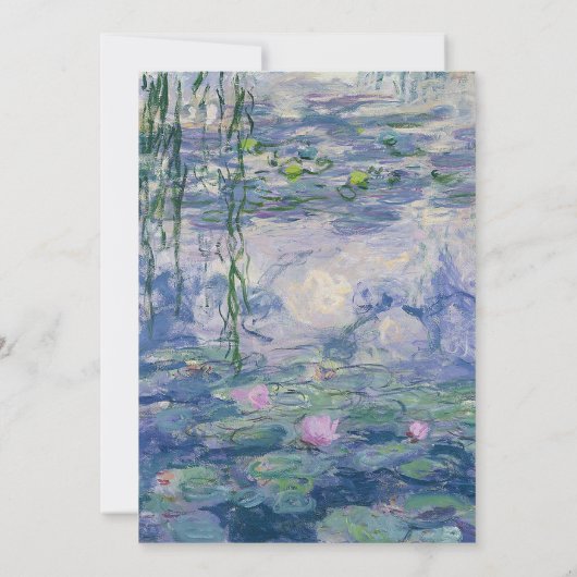 Claude Monet Water Lilies Foto Wedding Einladung (Rückseite)
